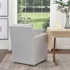 KINWELL 25" Performance Fabric Upholstered Rolling Dining Armchair - 4 of 4