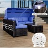Coucheta 6 Piece Outdoor Daybed Set - Retractable Canopy, Adjustable Backrests, Chaise Lounges for Garden Poolside Backyard - 3 of 4