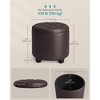 Round Storage Ottoman with 330 lb Capacity, 17.7 Inch Synthetic Leather Footrest Stool for Living Room, Chestnut Brown - 3 of 4