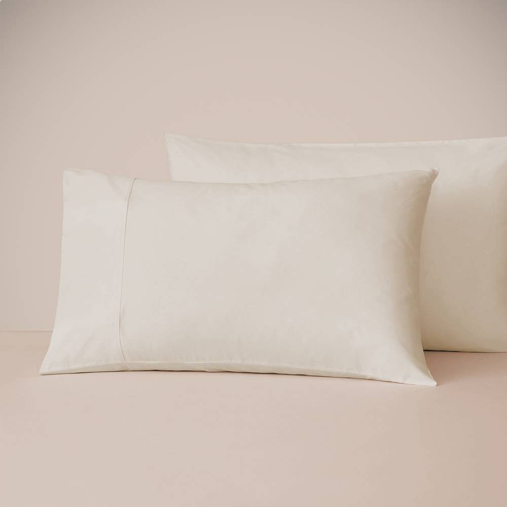 Photos - Pillowcase King 600 Thread Count  Set Beige - Eucalypso: Luxurious Sateen Weave, Lyocell Fabric, Machine Washable