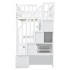 YOOCOZZ Twin Size Wood Loft Bed with Built-in Desk, LED, Storage Shelves, Cabinets and Staircase - 4 of 4