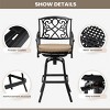 Pellebant Outdoor Patio Bar Height Swivel Bar Stool with Sunbrella Cushion - image 4 of 4