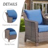 Belord Brown Wicker Outdoor Chairs,Patio Lounge Club Chairs Set of 2 with All Weather Resistant Deep Seat High Back, Patio Furniture Chairs - 3 of 4