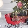 SEVOBAL Christmas Santa Sleigh Decorative Iron Small Tabletop and Hanging Holiday Decor for Mantel and Shelf, Red, 14.5"*10"*11" - 3 of 4