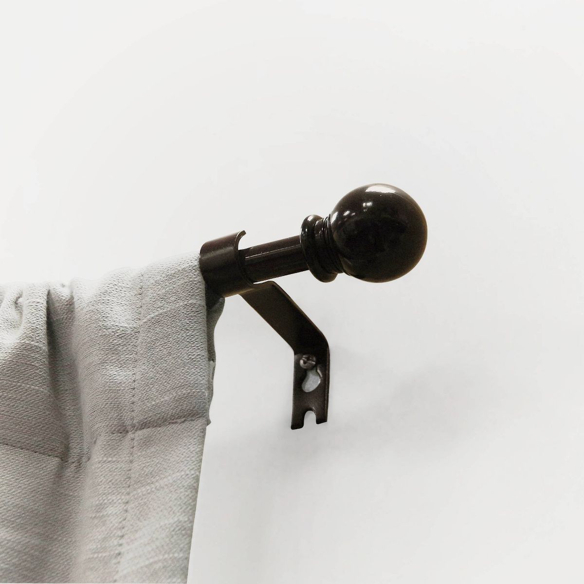 Ball Drapery Rod Set Brown - Lumi Home Furnishings - thumbnail 2