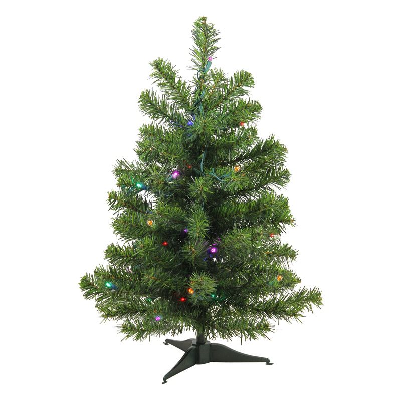 Northlight 2' Prelit Artificial Christmas Tree Canadian Pine - Multicolor LED Lights, 1 of 9