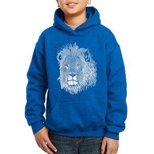 LA Pop Art Boy's Word Art Hooded Sweatshirt - Lion - 1 of 4