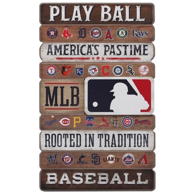 Mlb Washington Nationals Baseball Tradition Wood Sign Panel : Target