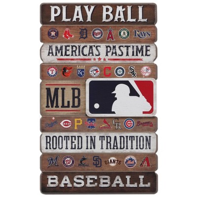 MLB Miami Marlins Baseball Tradition Wood Sign Panel