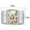 Slickblue Men’s Round Stainless Steel Ring, Clear Synthetic CZ, No Plating, Animal Print Style, Sizes 8-13 - 2 of 4