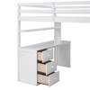 NicBex Twin/Full Loft Bed with Built-in Desk,3 Drawers and Wardrobe for Kids Teens Adults - 4 of 4
