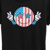 Women's - Instant Message - USA Flag Peace Face Short Sleeve Graphic T-Shirt - 2 of 4