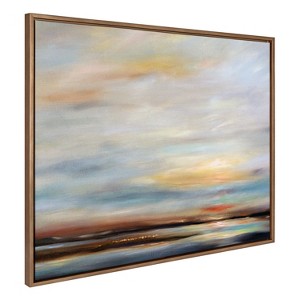 Kate & Laurel All Things Decor Sylvie Carolina Sunset Framed Wall Art by Mary Sparrow Gold Natural - 1 of 4