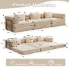 Chenille Fabric Convertible Boneless Modular Floor Sofa Bed with Space-Saving Design - 3 of 4