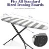 Epica Ironing Board Cover and Pad – 15x54" Standard Size, Heat Reflective, Thick Padding, Scorch & Stain Resistant Grey & White Stripe - 4 of 4