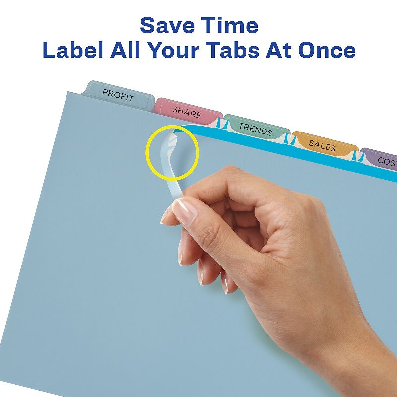 Avery Index Maker Print & Apply Clear Label Plastic Dividers 5-Tab Letter 5 Sets 12452, 5 of 8