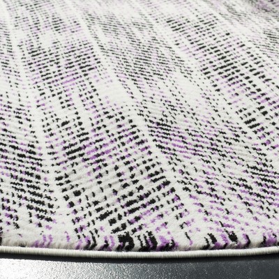 Skyler Grey and Purple Synthetic Square Area Rug