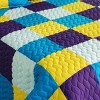 Slickblue 3PC Quilt Set, Hand-Stitched Patch Design, Full/Queen, Reversible, 100% TC Fabric, Multiple Color Options - 3 of 4