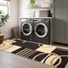 Indoor Modern Geometric Area Rugs Striped Abstract Low Pile Carpets for Living Room Bedroom Washable Non Slip Thin Soft Floor Carpet - 2 of 4