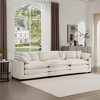 3-Seater Corduroy Mid-Century Modern Sofa with 2 Arm Pillows and 3 Throw Pillows for Living Room - 3 of 4