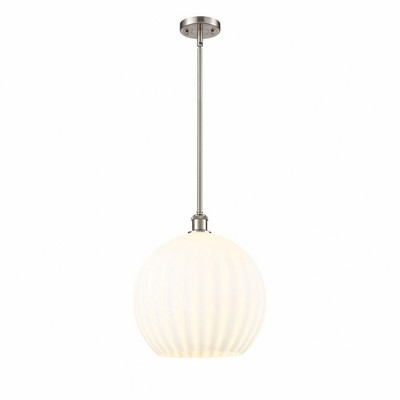 White Venetian - 1 Light Stem Hung Pendant In Modern Style-16.63 Inches Tall and 13.75 Inches Wide