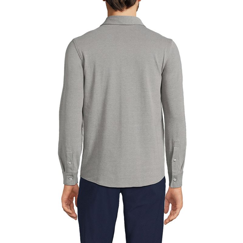Lands' End Men's Long Sleeve Texture Knit Button Down Shirt, 2 of 6