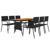 vidaXL Patio Dining Set Garden Outdoor Wicker Conversational Set PE Rattan - Black 6 Items - 3 of 4