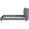 Streamdale Queen Size Upholstered Platform Bed with Two Large Headrests and Thick Fabric, Polyester, Gray - 4 of 4