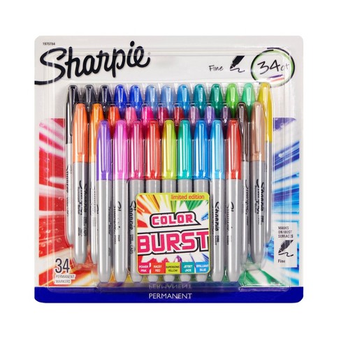 Download Sharpie Color Burst 34pk Permanent Markers Multicolor Ink : Target