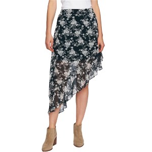 1.STATE Womens Forest Asymmetric Floral High-Low Skirt - 1 of 1
