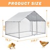 Large Metal Chicken Coop, Chicken Coop Run for Yard Outdoor Walk-in Hen House with Waterproof Cover, Farm Poultry Cage - 3 of 4