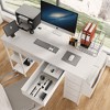 MDF & Metal Computer Desk with Power Outlet, 7 Fabric Drawers & Side Pocket - 3 of 4