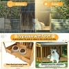 60.2" Insulated Outdoor Wooden Dog House with Porch, Weatherproof Raised Kennel for Large Dogs, Winterproof Easy Clean-3irtyhousy - 3 of 4