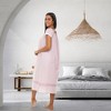 ADR Women's Cotton Nightgown, Ruffled Short Sleeve Lace Trimmed Long Vintage Night Dress Gown - 3 of 4