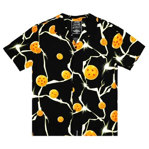 Dragon Ball Z Dragon Balls Short Sleeve Black Button-Down Shirt - 1 of 3
