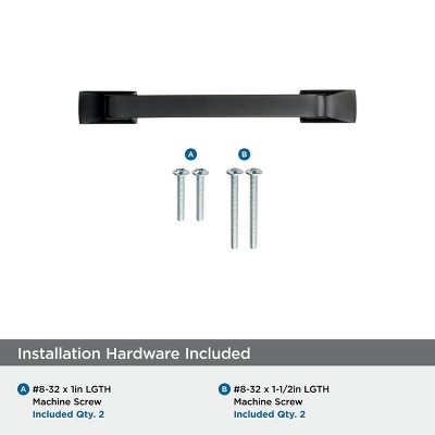 Black Bronze 3" Matte Cabinet Drawer Pull with Mounting Hardware