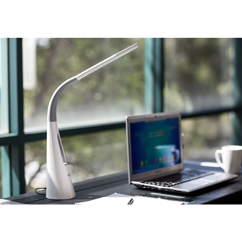 Mount-It! Turcom AirLight Ultrabright LED Desk Lamp with Bladeless Three Speeds Fan Panel | White , 2 of 11