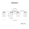 4 lamp(Gold) Brushed Nickel Vanity Lights - Crystal Bubble Glass Dimmable 3 Color Temperatures Modern Bathroom Wall Sconce for Hallway, Kitchen, Bedr - 4 of 4