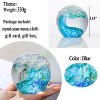 Itopfox Hand Blown Ocean Waves Crystal Ball 3.14 Inch Glass Paperweight Collectible Figurine for Home Office Aquarium Decor 1 Piece - 3 of 4