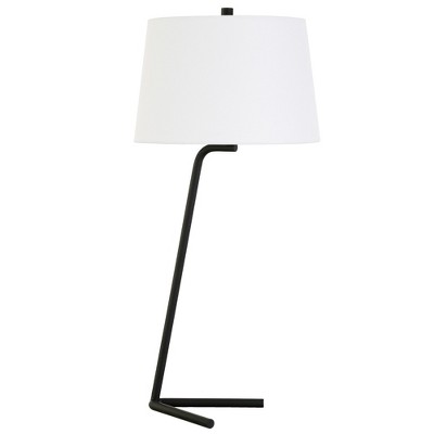 Hudson and Canal 28.5" Tall Tilted Table Lamp with Fabric Shade