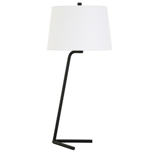 Hudson and Canal 28.5" Tall Tilted Table Lamp with Fabric Shade - 1 of 4