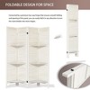 Wooakway 4 Panel Wood Room Divider with Shelves, Folding Privacy Screen, Room Separators Divider Wall - 2 of 4
