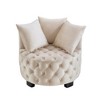Lyngins Modern Upholstered Tufted Leisure Chair Stool with Pillows,Small Accent Chair for Living Room,Bedroom,Office - 2 of 4