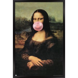 Trends International Reinders - Mona Lisa Bubble Gum Framed Wall Poster Prints - 1 of 4