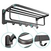 Aquaterior 23" Wall Mounted Towel Rack 2 Tier Rail Holder Storage Shelf Hook Bathroom Hotel - 3 of 4