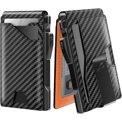 Paaaawaters typecase Tactical Wallet for Men Card Holder: Pop Up Card Case, Genuine Leather, Smart, RFID Blocking