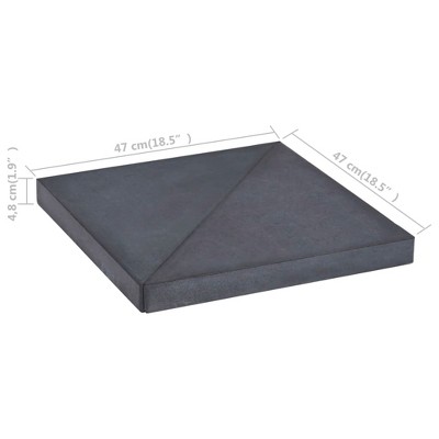 Granite Square Black Umbrella Weight Plate 18.5"