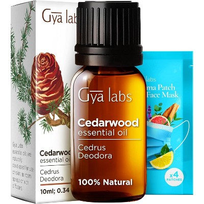 Gya Labs Cedarwood Essential Oil 0.34 Fl Oz 100% Pure Natural Fresh Woodsy Piney Scent