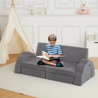 TROPOW 11pcs Modular Kids Play Couch, Children Sectional Sofa Floor Toddler Couch for Kids Creative Play, Convertible Foam Floor Sofa for Playroom