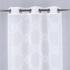 RT Designer Collection Sheryl 2 Pack Embroidered Dorly Luxurious Decorative Grommet Curtain Panel 36" x 96" White - 3 of 4